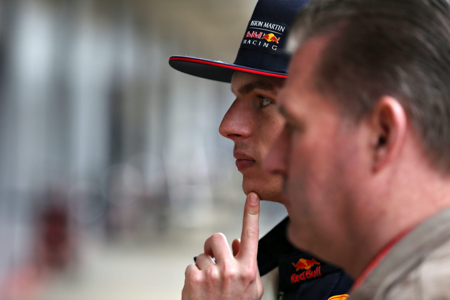 BARCELONA, SPAIN - FEBRUARY 28: Max Verstappen of Netherlands and Red Bull Racing and his father,