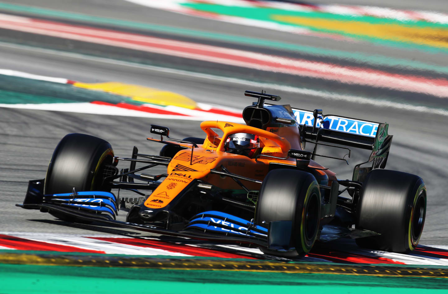 BARCELONA, SPAIN - FEBRUARY 28: Carlos Sainz of Spain driving the (55) McLaren F1 Team MCL35