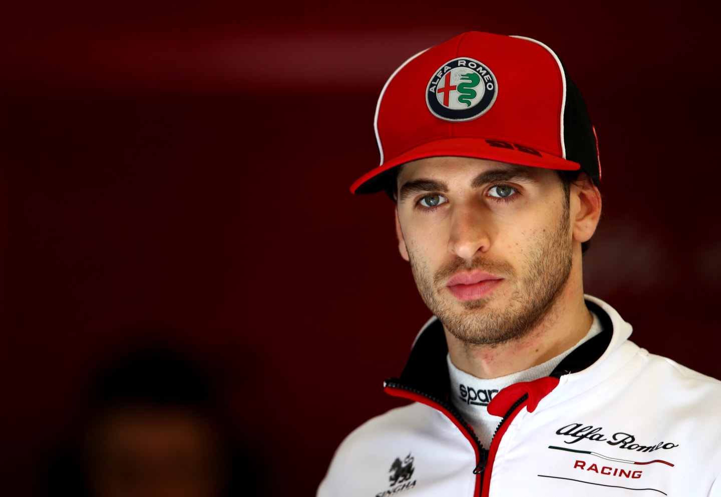 BARCELONA, SPAIN - FEBRUARY 27: Antonio Giovinazzi of Italy and Alfa Romeo Racing looks on in the