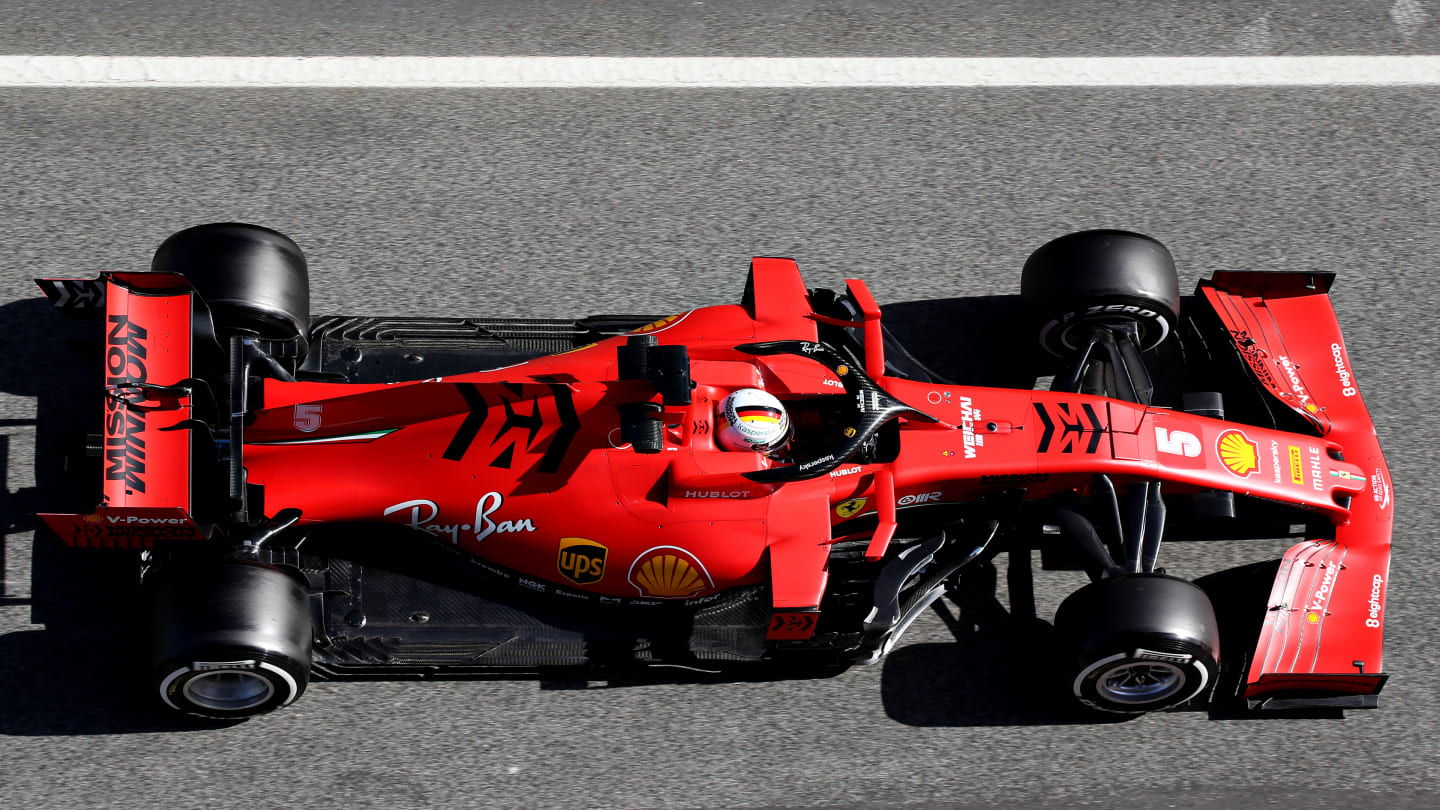 BARCELONA, SPAIN - FEBRUARY 27: Sebastian Vettel of Germany driving the (5) Scuderia Ferrari SF1000