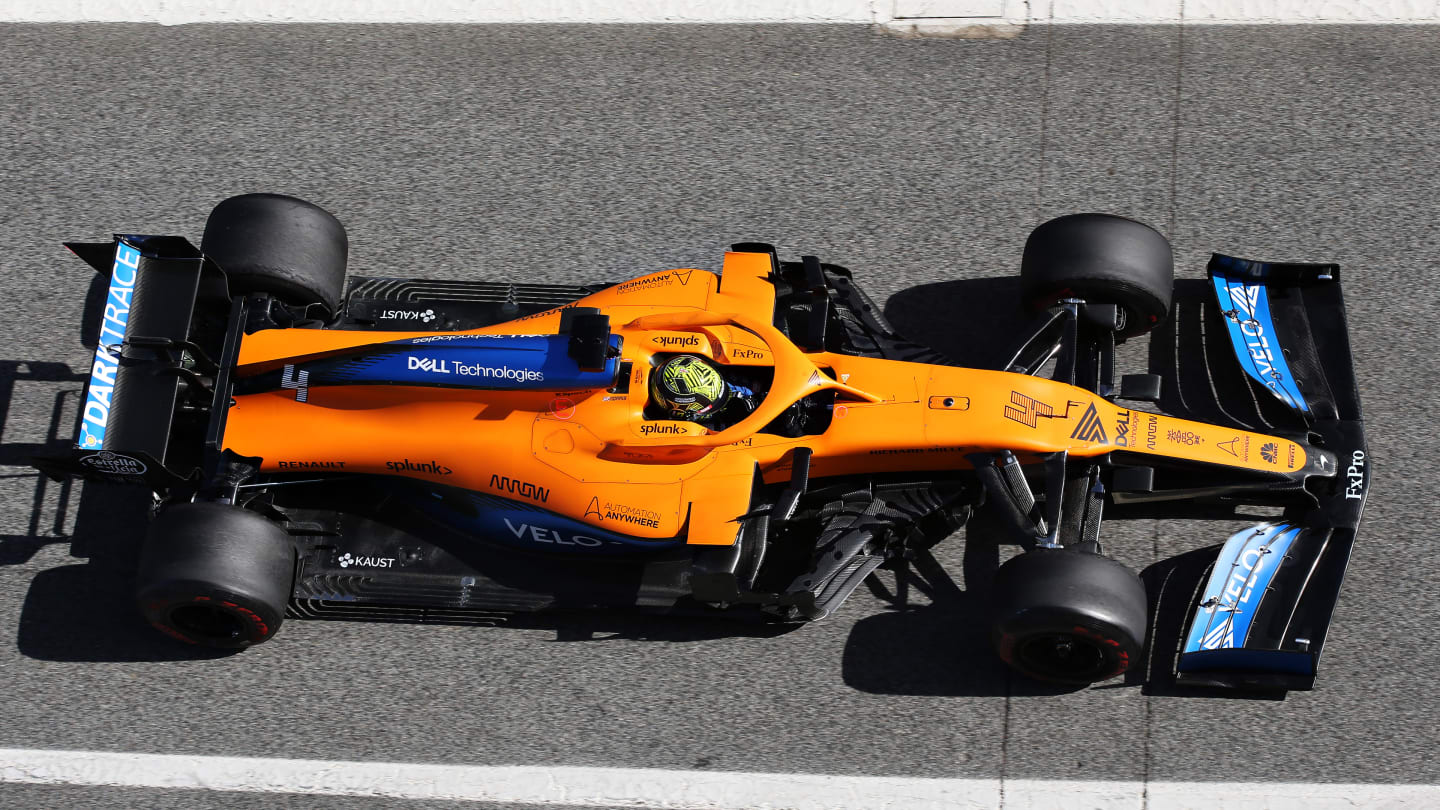 BARCELONA, SPAIN - FEBRUARY 27: Lando Norris of Great Britain driving the (4) McLaren F1 Team MCL35