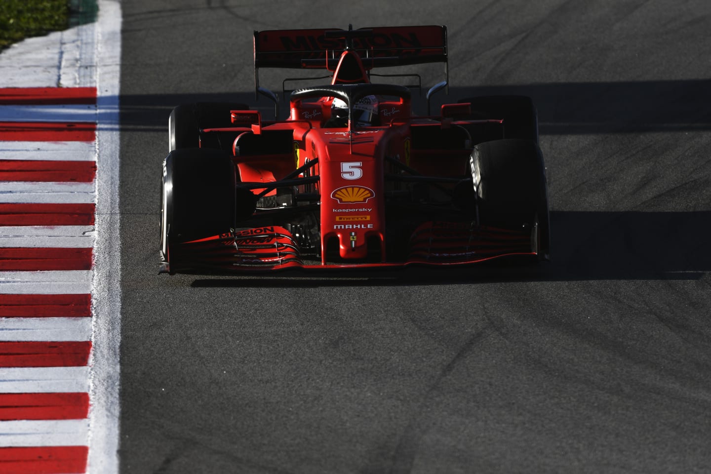 BARCELONA, SPAIN - FEBRUARY 27: Sebastian Vettel of Germany driving the (5) Scuderia Ferrari SF1000