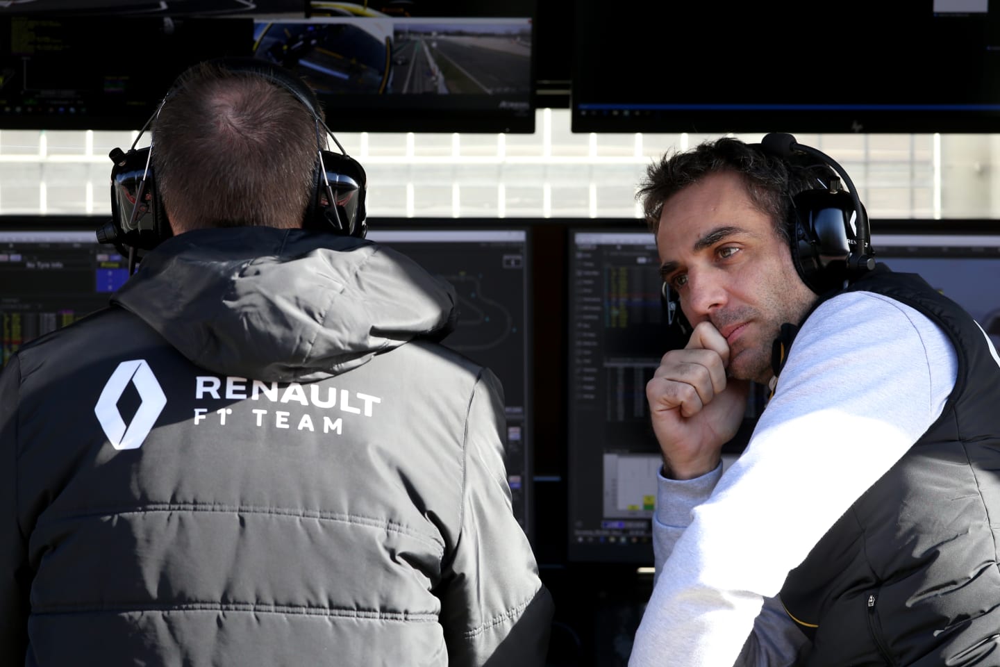 BARCELONA, SPAIN - FEBRUARY 27: Renault Sport F1 Managing Director Cyril Abiteboul looks on from