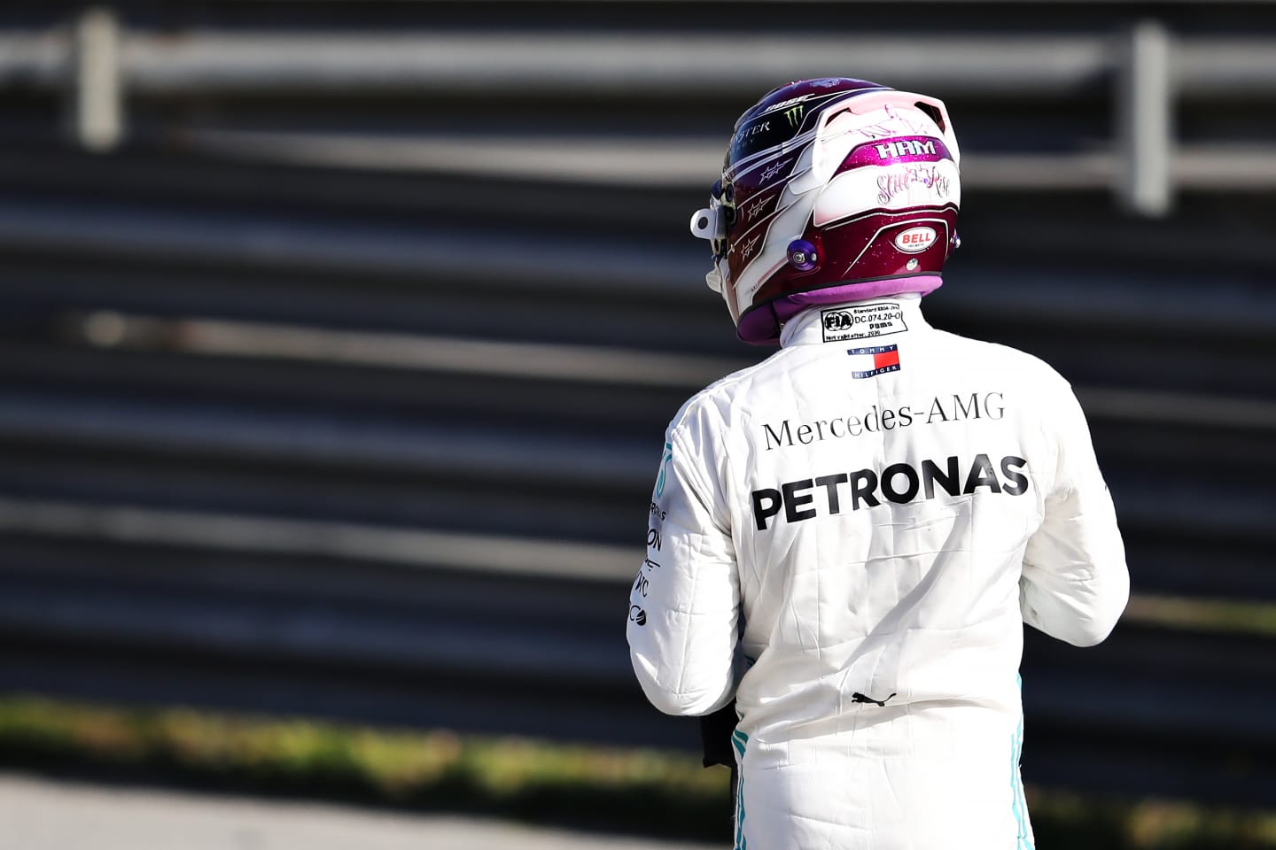 BARCELONA, SPAIN - FEBRUARY 27: Lewis Hamilton of Great Britain and Mercedes GP walks on a circuit