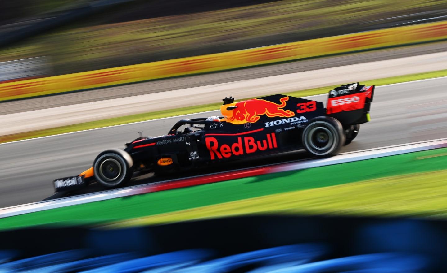 ISTANBUL, TURKEY - NOVEMBER 13: Max Verstappen of the Netherlands driving the (33) Aston Martin Red