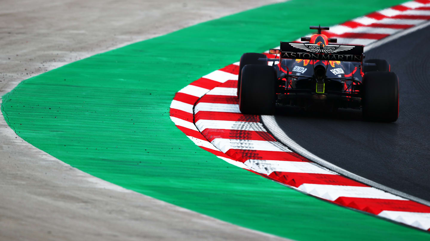 ISTANBUL, TURKEY - NOVEMBER 13: Max Verstappen of the Netherlands driving the (33) Aston Martin Red