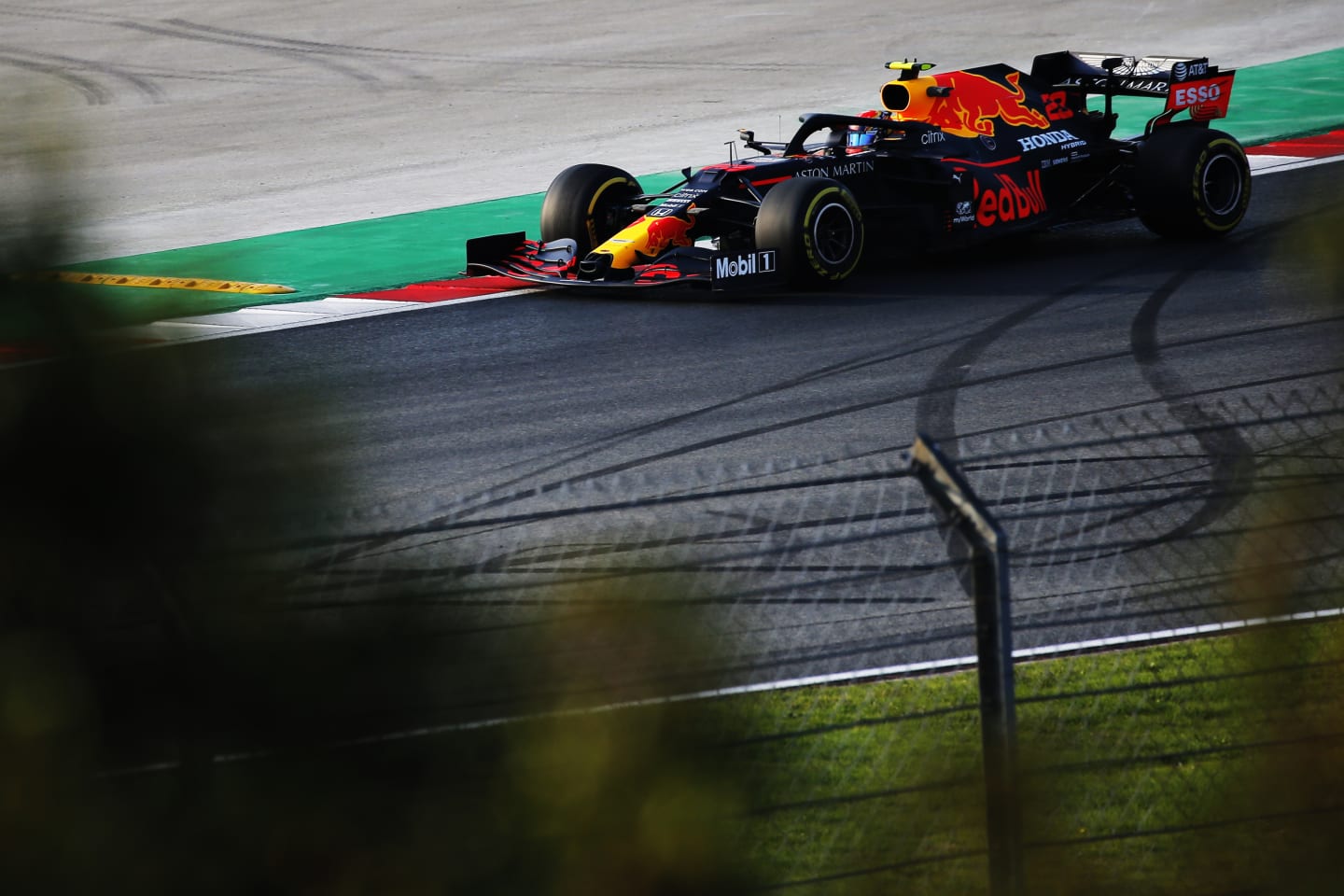 ISTANBUL, TURKEY - NOVEMBER 13: Alexander Albon of Thailand driving the (23) Aston Martin Red Bull Racing RB16 on track during practice ahead of the F1 Grand Prix of Turkey at Intercity Istanbul Park on November 13, 2020 in Istanbul, Turkey. (Photo by Kenan Asyali-Pool/Getty Images)