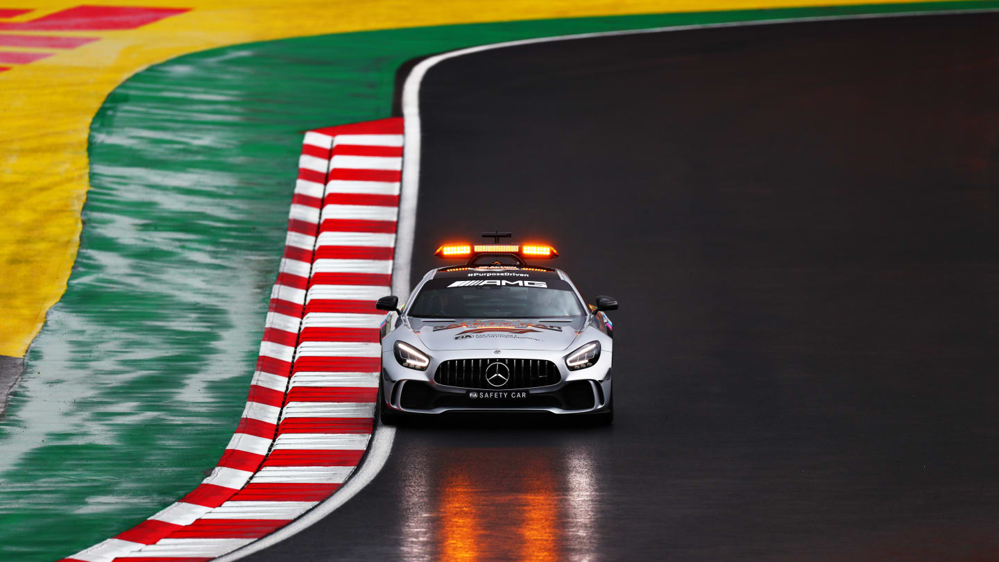 ISTANBUL, TURKEY - NOVEMBER 14: The FIA Safety Car drives on track before qualifying ahead of the