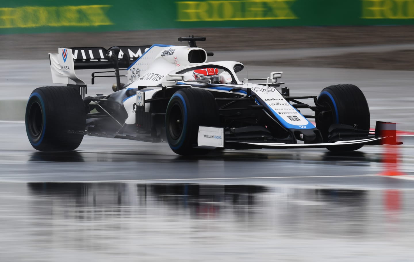 ISTANBUL, TURKEY - NOVEMBER 14: George Russell of Great Britain driving the (63) Williams Racing FW43 Mercedes on track during qualifying ahead of the F1 Grand Prix of Turkey at Intercity Istanbul Park on November 14, 2020 in Istanbul, Turkey. (Photo by Clive Mason/Getty Images)