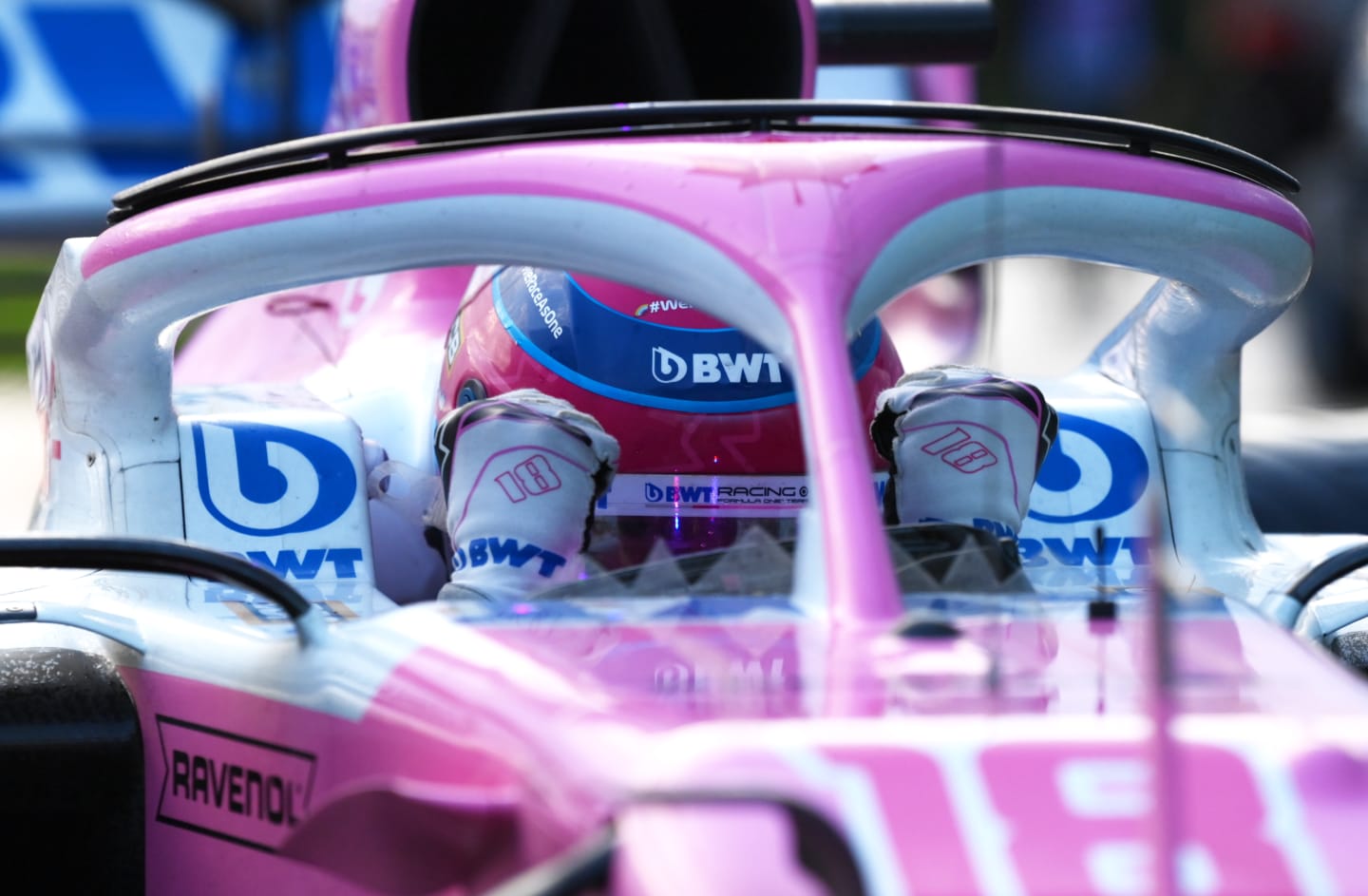 ISTANBUL, TURKEY - NOVEMBER 14: Pole position qualifier Lance Stroll of Canada and Racing Point celebrates in his car in parc ferme during qualifying ahead of the F1 Grand Prix of Turkey at Intercity Istanbul Park on November 14, 2020 in Istanbul, Turkey. (Photo by Clive Mason/Getty Images)