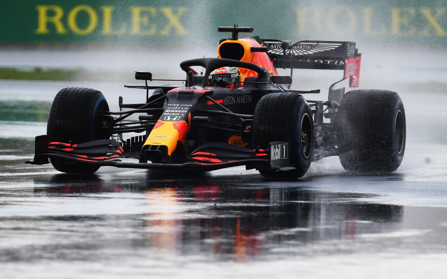 ISTANBUL, TURKEY - NOVEMBER 14: Max Verstappen of the Netherlands driving the (33) Aston Martin Red Bull Racing RB16 on track during qualifying ahead of the F1 Grand Prix of Turkey at Intercity Istanbul Park on November 14, 2020 in Istanbul, Turkey. (Photo by Clive Mason/Getty Images)