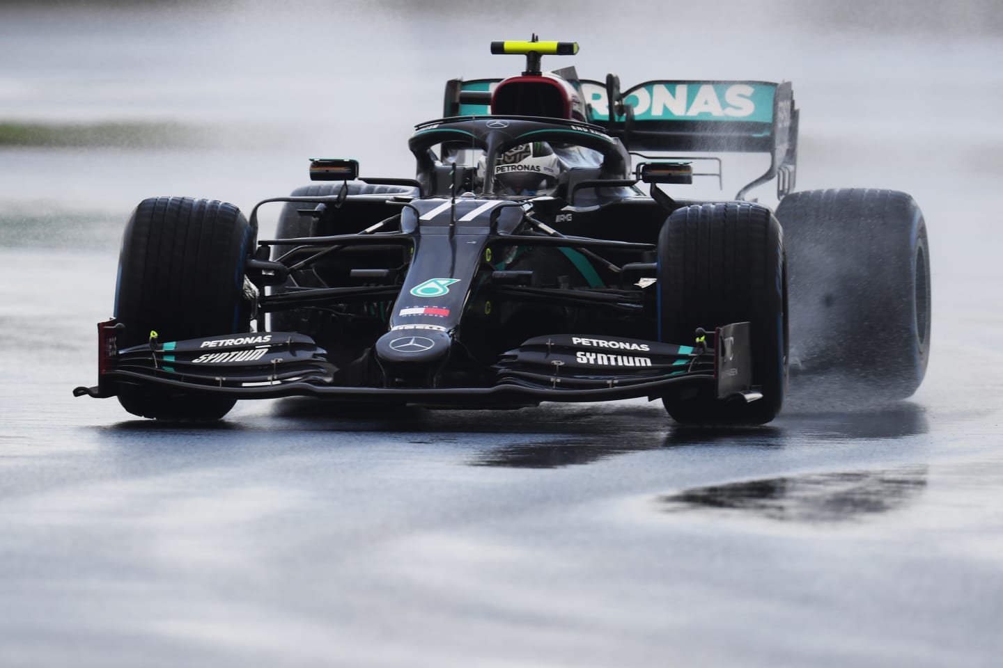 ISTANBUL, TURKEY - NOVEMBER 14: Valtteri Bottas of Finland driving the (77) Mercedes AMG Petronas F1 Team Mercedes W11 on track during qualifying ahead of the F1 Grand Prix of Turkey at Intercity Istanbul Park on November 14, 2020 in Istanbul, Turkey. (Photo by Clive Mason/Getty Images)