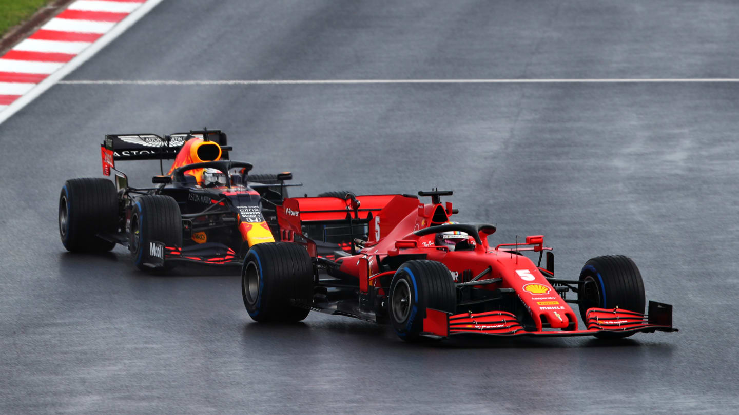 ISTANBUL, TURKEY - NOVEMBER 15: Sebastian Vettel of Germany driving the (5) Scuderia Ferrari SF1000