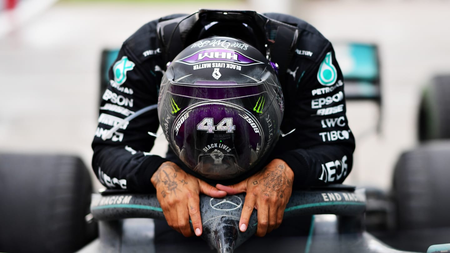 ISTANBUL, TURKEY - NOVEMBER 15: Race winner Lewis Hamilton of Great Britain and Mercedes GP