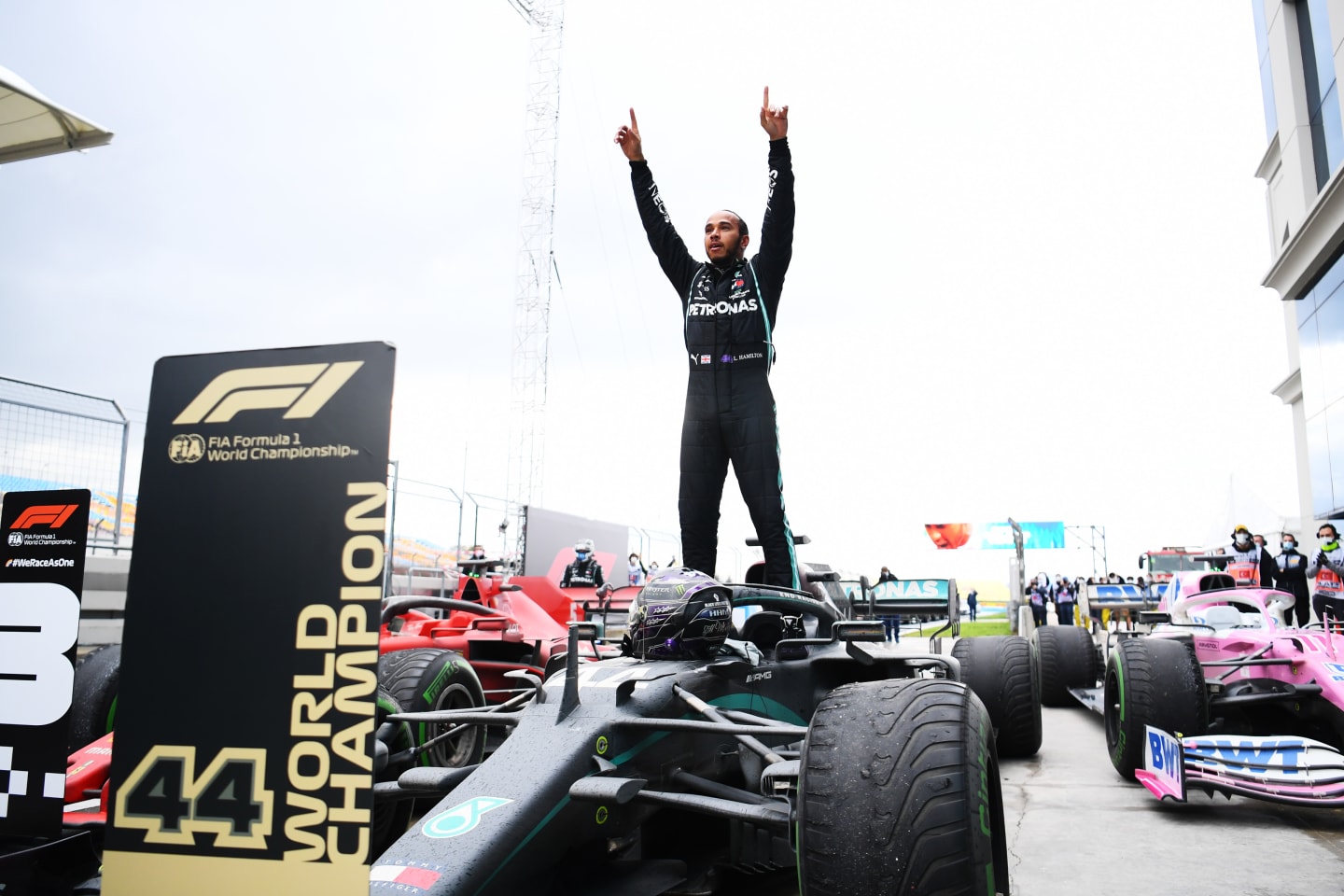 ISTANBUL, TURKEY - NOVEMBER 15: Race winner Lewis Hamilton of Great Britain and Mercedes GP