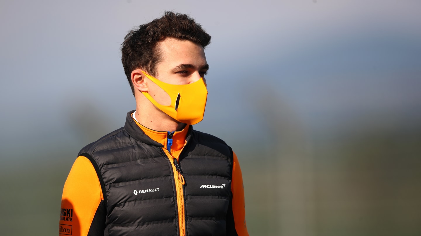 ISTANBUL, TURKEY - NOVEMBER 12: Lando Norris of Great Britain and McLaren F1 walks the track during