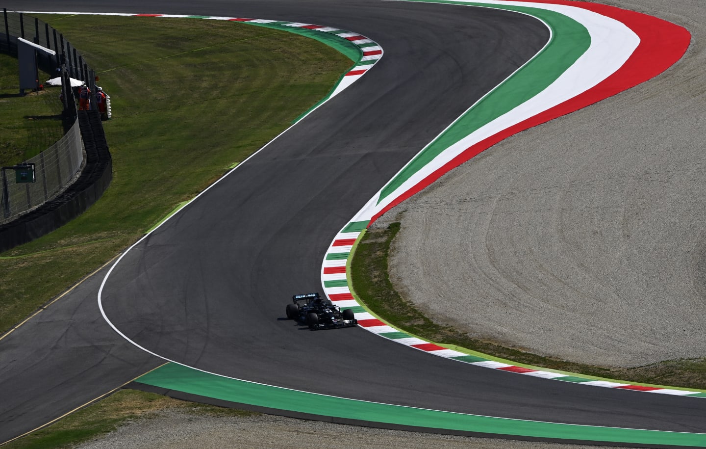 SCARPERIA, ITALY - SEPTEMBER 11: Lewis Hamilton of Great Britain driving the (44) Mercedes AMG