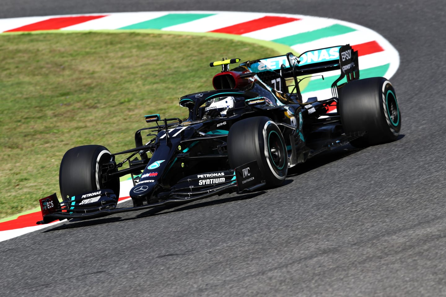 SCARPERIA, ITALY - SEPTEMBER 11: Valtteri Bottas of Finland driving the (77) Mercedes AMG Petronas