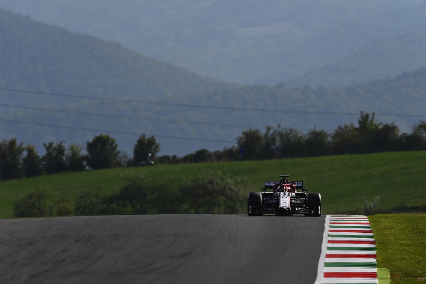 SCARPERIA, ITALY - SEPTEMBER 11: Kimi Raikkonen of Finland driving the (7) Alfa Romeo Racing C39 Ferrari on track during practice ahead of the F1 Grand Prix of Tuscany at Mugello Circuit on September 11, 2020 in Scarperia, Italy. (Photo by Rudy Carezzevoli/Getty Images)