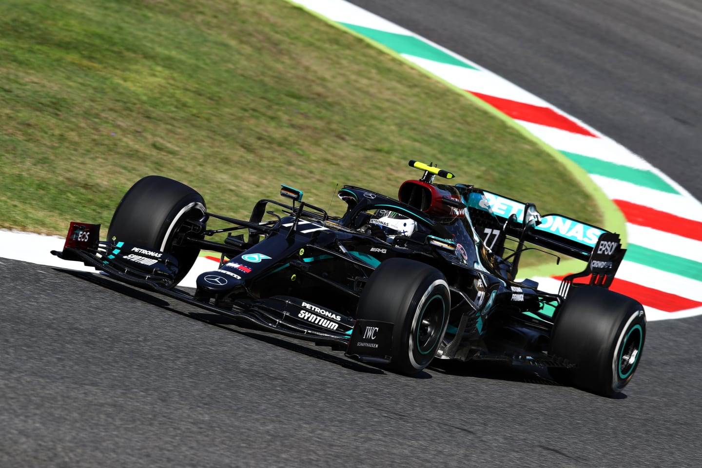 SCARPERIA, ITALY - SEPTEMBER 11: Valtteri Bottas of Finland driving the (77) Mercedes AMG Petronas