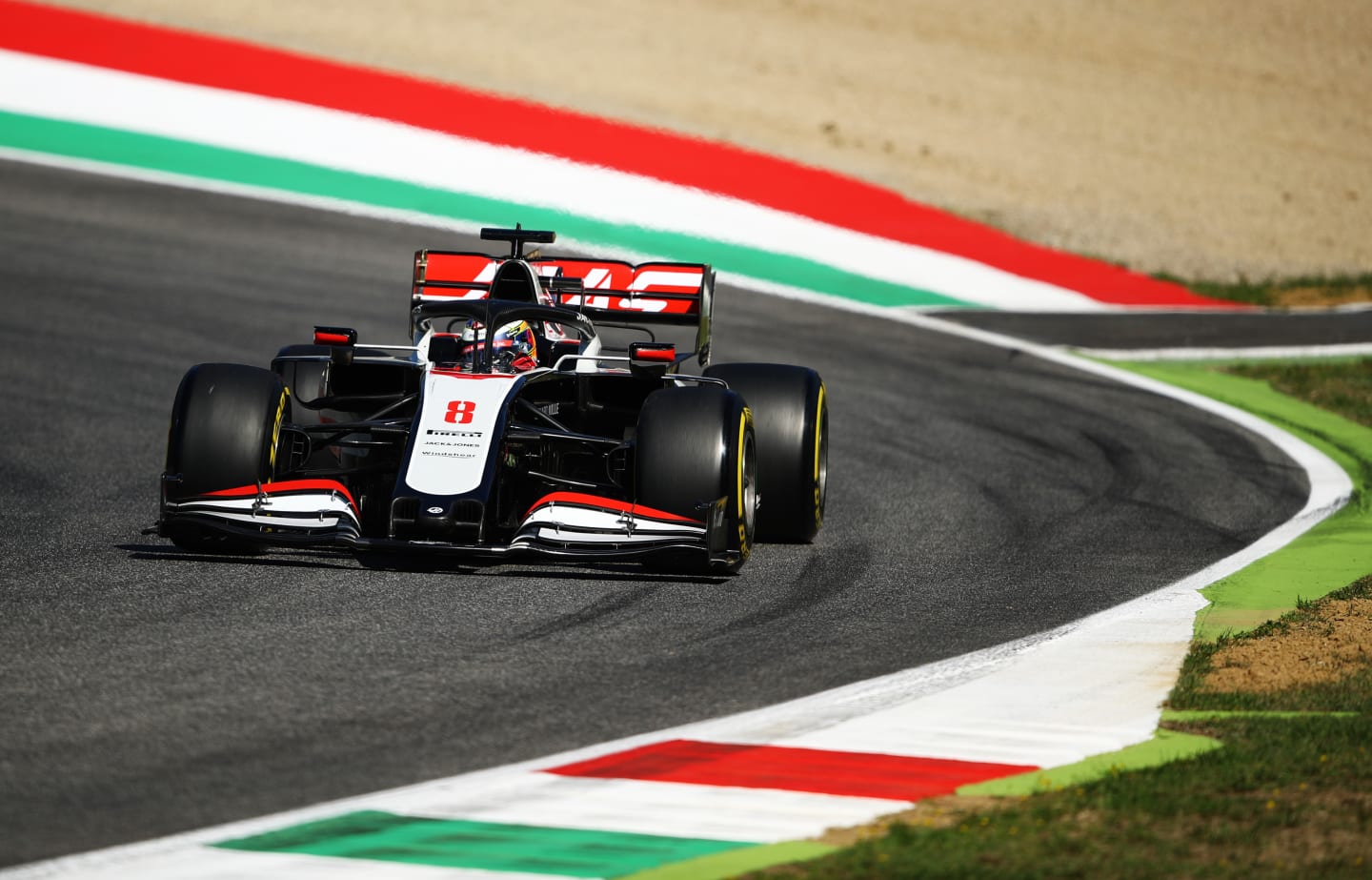 SCARPERIA, ITALY - SEPTEMBER 12: Romain Grosjean of France driving the (8) Haas F1 Team VF-20 Ferrari on track during final practice ahead of the F1 Grand Prix of Tuscany at Mugello Circuit on September 12, 2020 in Scarperia, Italy. (Photo by Bryn Lennon/Getty Images)