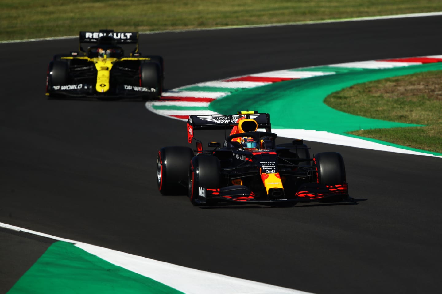 SCARPERIA, ITALY - SEPTEMBER 12: Alexander Albon of Thailand driving the (23) Aston Martin Red Bull