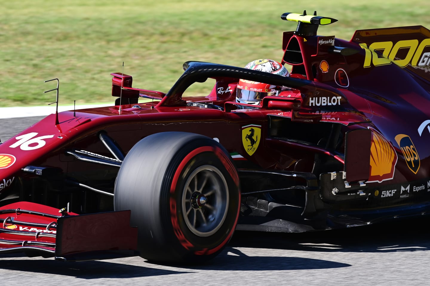 SCARPERIA, ITALY - SEPTEMBER 12: Charles Leclerc of Monaco driving the (16) Scuderia Ferrari SF1000