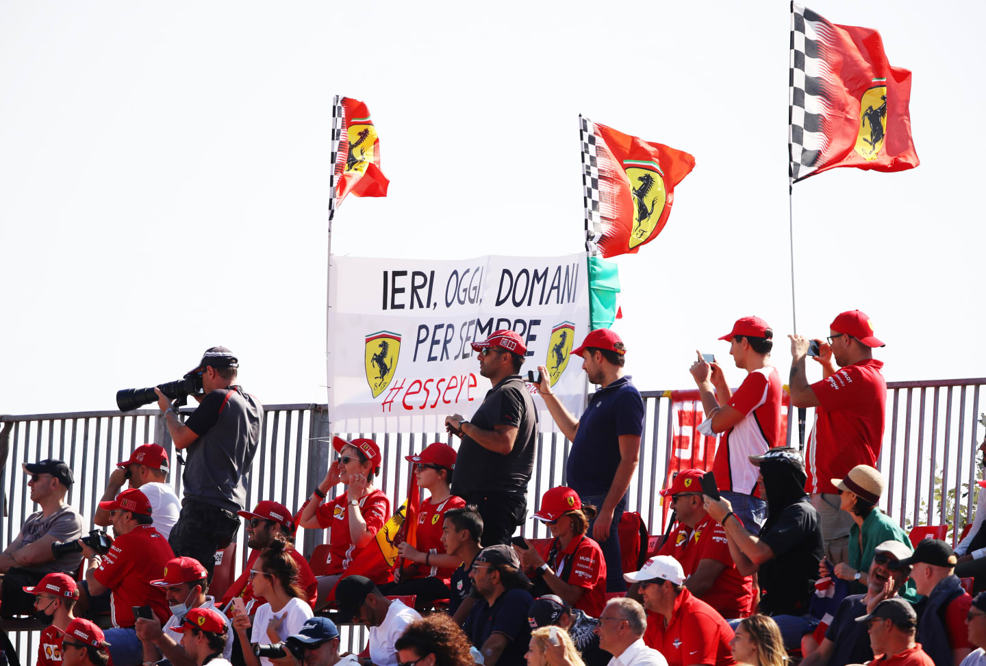 SCARPERIA, ITALY - SEPTEMBER 13: Scuderia Ferrari fans show their support from the stands before