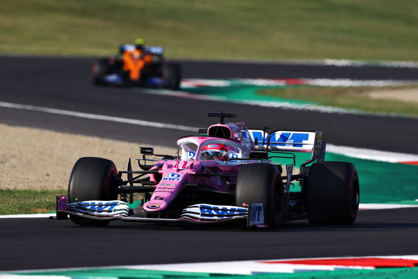 SCARPERIA, ITALY - SEPTEMBER 13: Sergio Perez of Mexico driving the (11) Racing Point RP20 Mercedes during the F1 Grand Prix of Tuscany at Mugello Circuit on September 13, 2020 in Scarperia, Italy. (Photo by Mark Thompson/Getty Images)