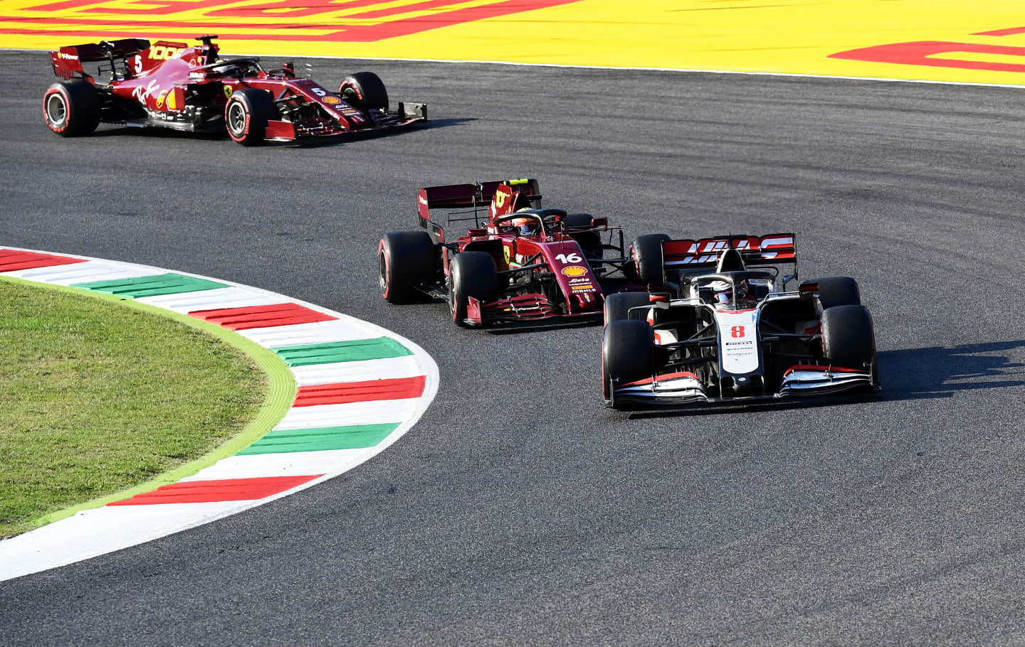SCARPERIA, ITALY - SEPTEMBER 13: Romain Grosjean of France driving the (8) Haas F1 Team VF-20