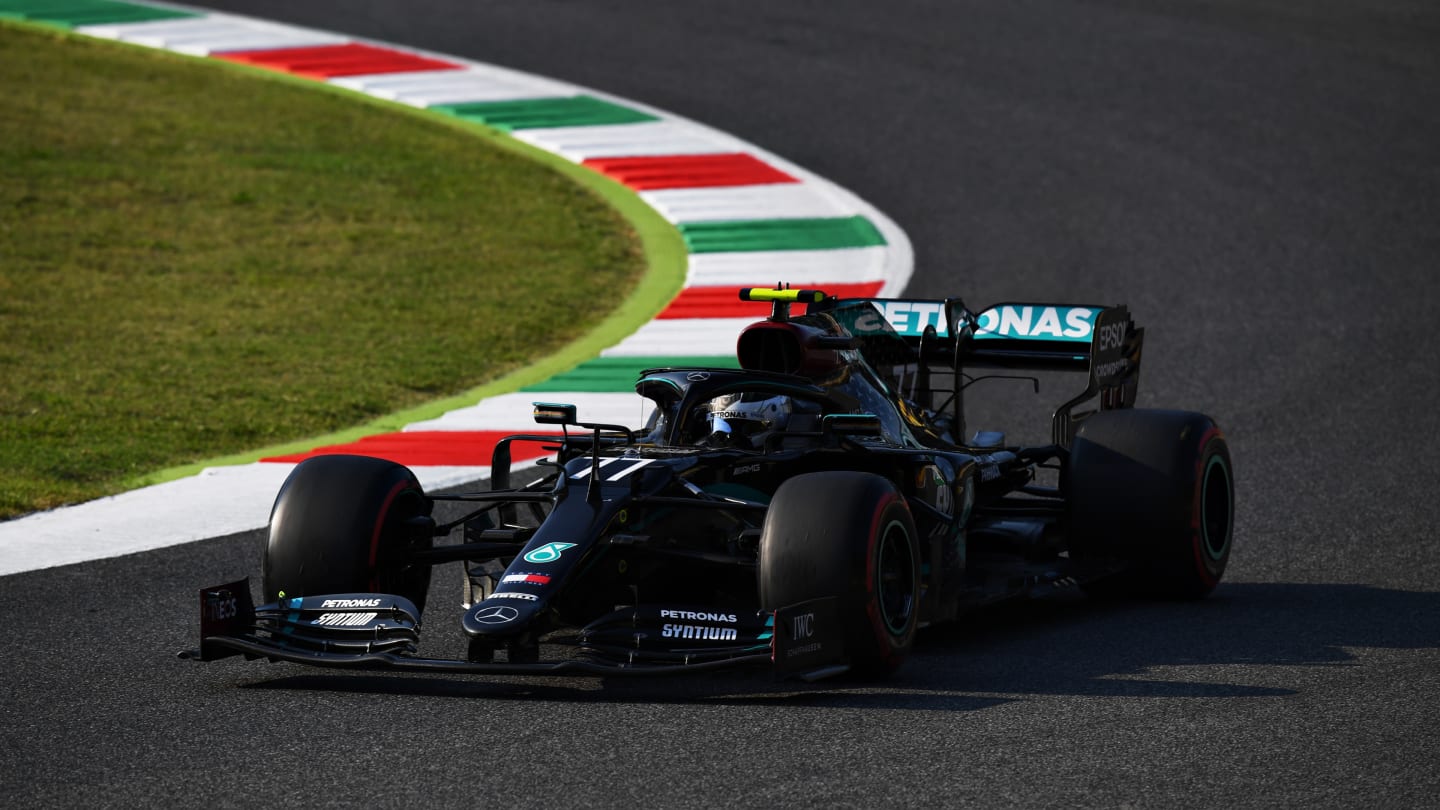 SCARPERIA, ITALY - SEPTEMBER 13: Valtteri Bottas of Finland driving the (77) Mercedes AMG Petronas