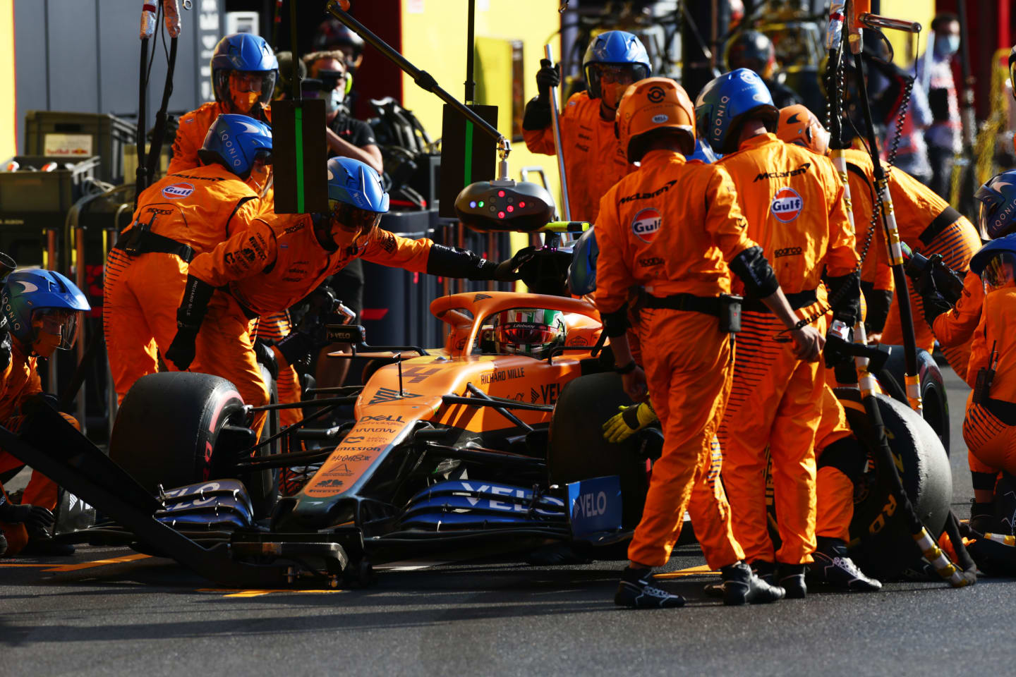 SCARPERIA, ITALY - SEPTEMBER 13: Lando Norris of Great Britain driving the (4) McLaren F1 Team