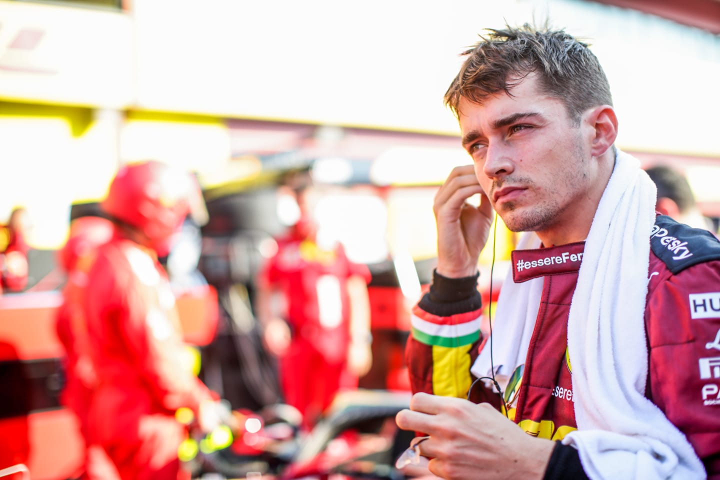 SCARPERIA, ITALY - SEPTEMBER 13: Charles Leclerc of Ferrari and France  during the F1 Grand Prix of