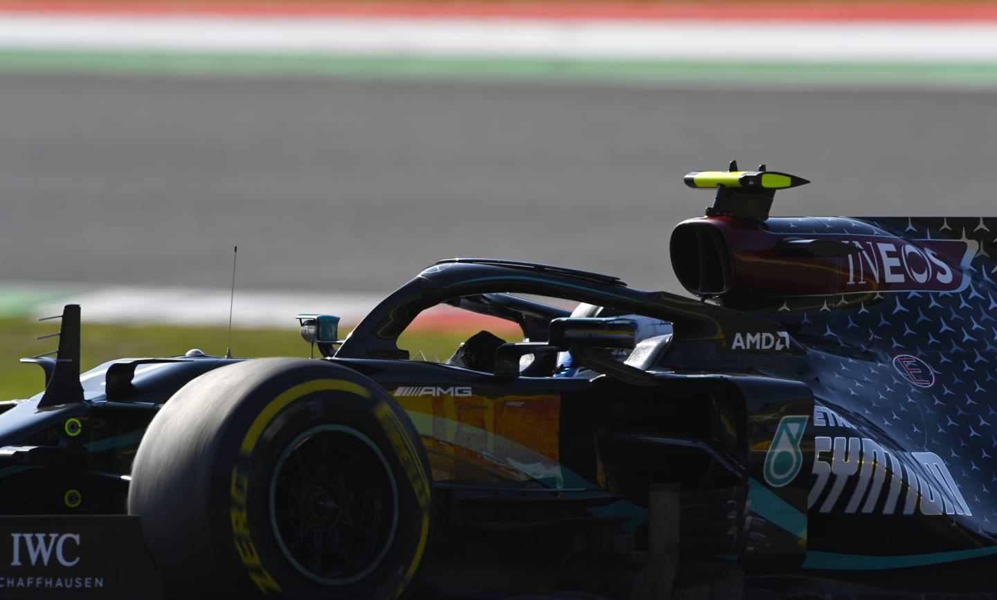 SCARPERIA, ITALY - SEPTEMBER 13: Valtteri Bottas of Finland driving the (77) Mercedes AMG Petronas