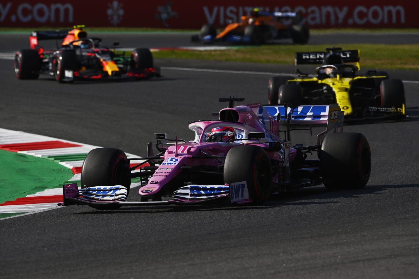 SCARPERIA, ITALY - SEPTEMBER 13: Sergio Perez of Mexico driving the (11) Racing Point RP20 Mercedes