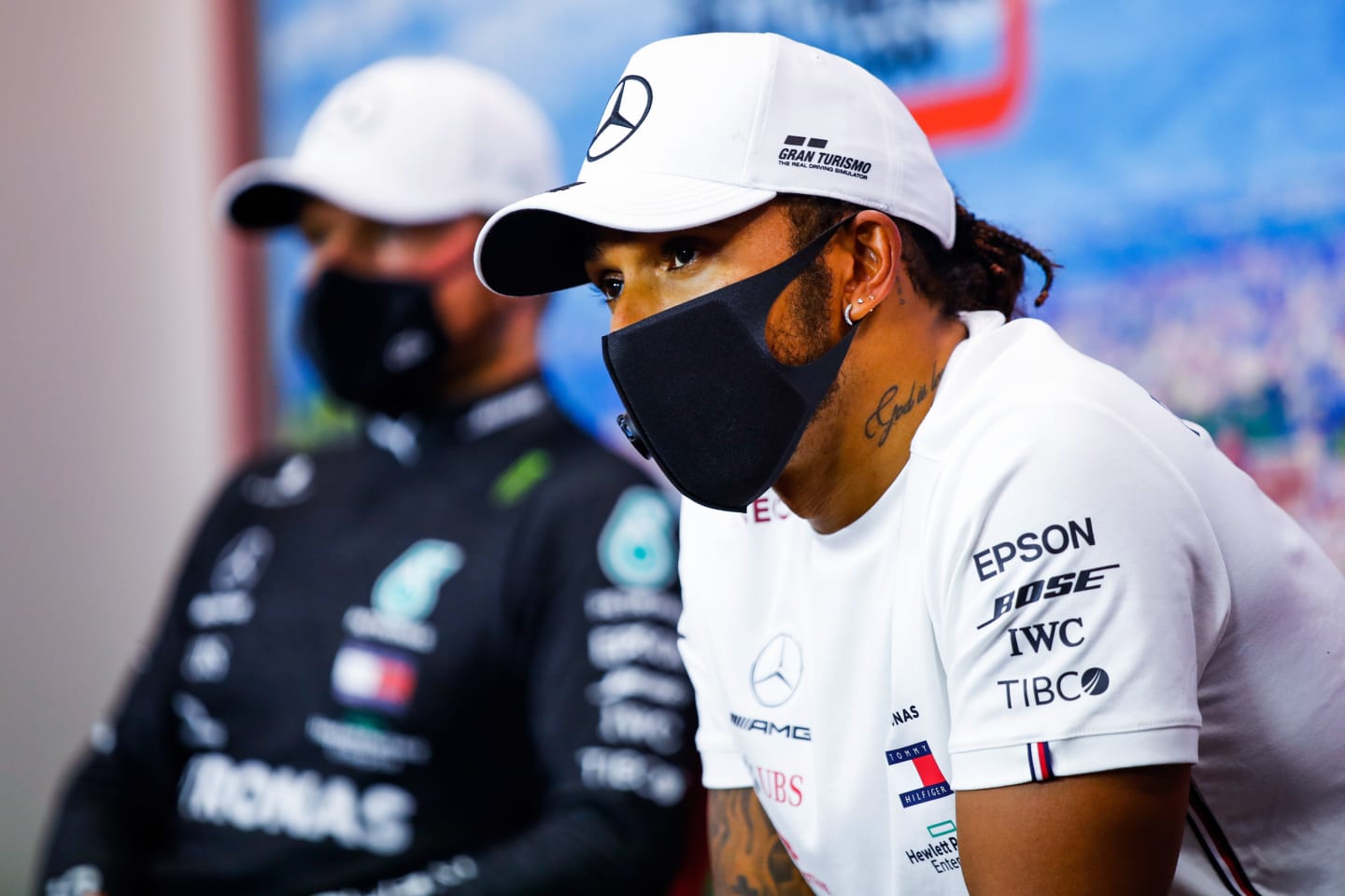 SCARPERIA, ITALY - SEPTEMBER 13: Race winner Lewis Hamilton of Great Britain and Mercedes GP and