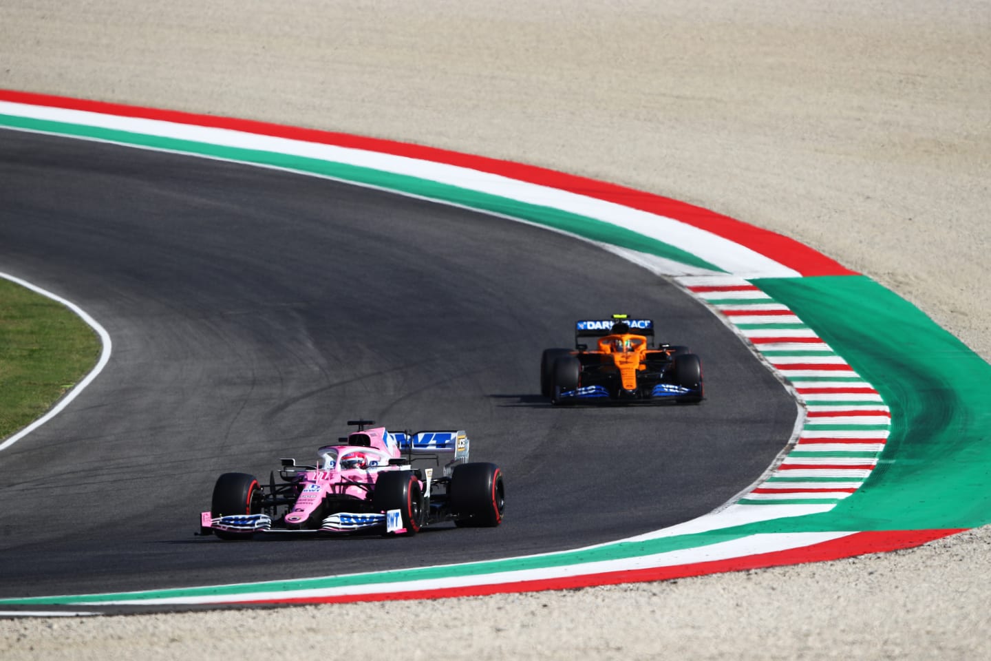 SCARPERIA, ITALY - SEPTEMBER 13: Sergio Perez of Mexico driving the (11) Racing Point RP20 Mercedes