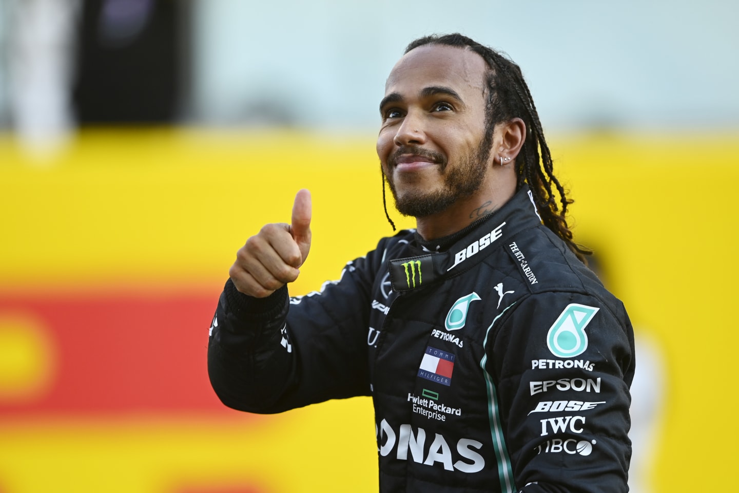 SCARPERIA, ITALY - SEPTEMBER 13: Race winner Lewis Hamilton of Great Britain and Mercedes GP