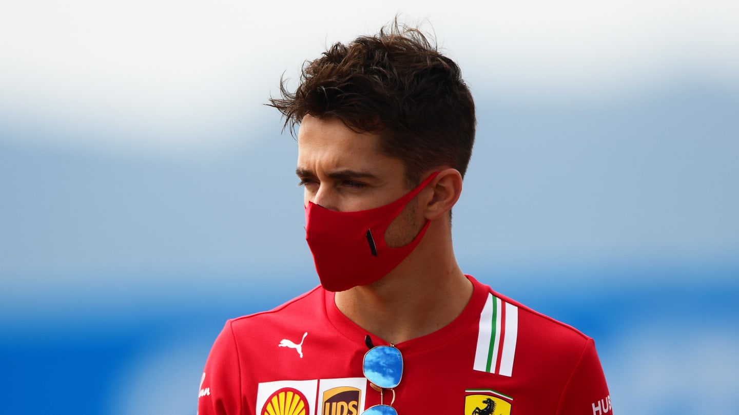 SCARPERIA, ITALY - SEPTEMBER 10: Charles Leclerc of Monaco and Ferrari walks the circuit during