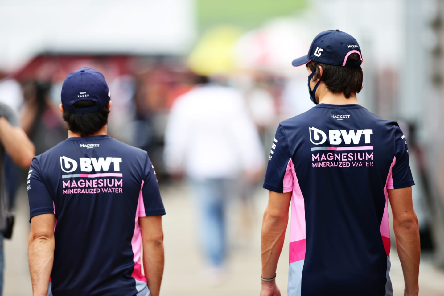 SCARPERIA, ITALY - SEPTEMBER 10: Lance Stroll of Canada and Racing Point and Sergio Perez of Mexico