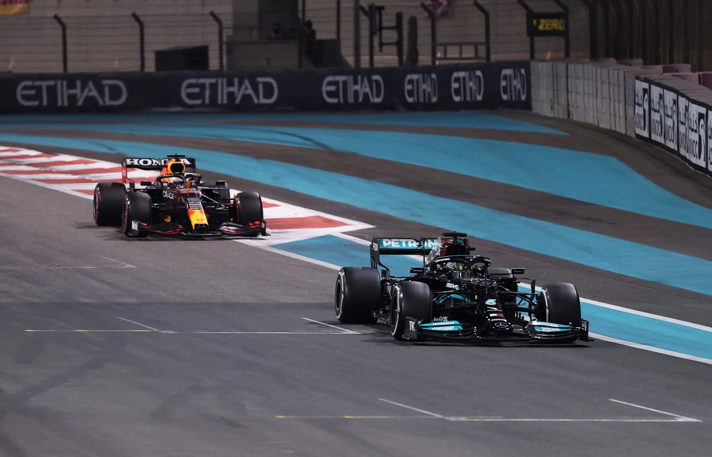 ABU DHABI, UNITED ARAB EMIRATES - DECEMBER 12: Lewis Hamilton of Great Britain driving the (44)