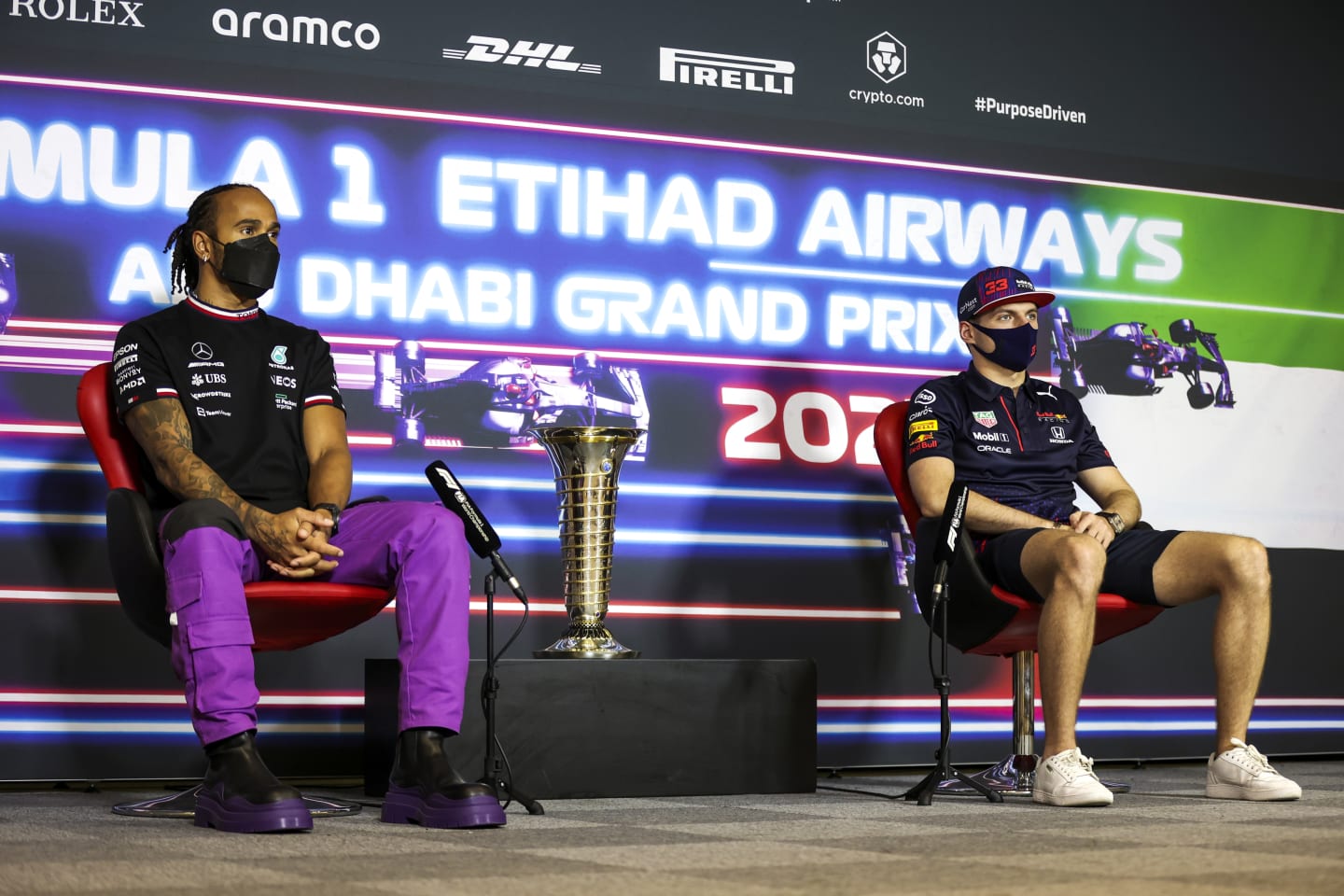ABU DHABI, UNITED ARAB EMIRATES - DECEMBER 09: Lewis Hamilton of Great Britain and Mercedes GP and