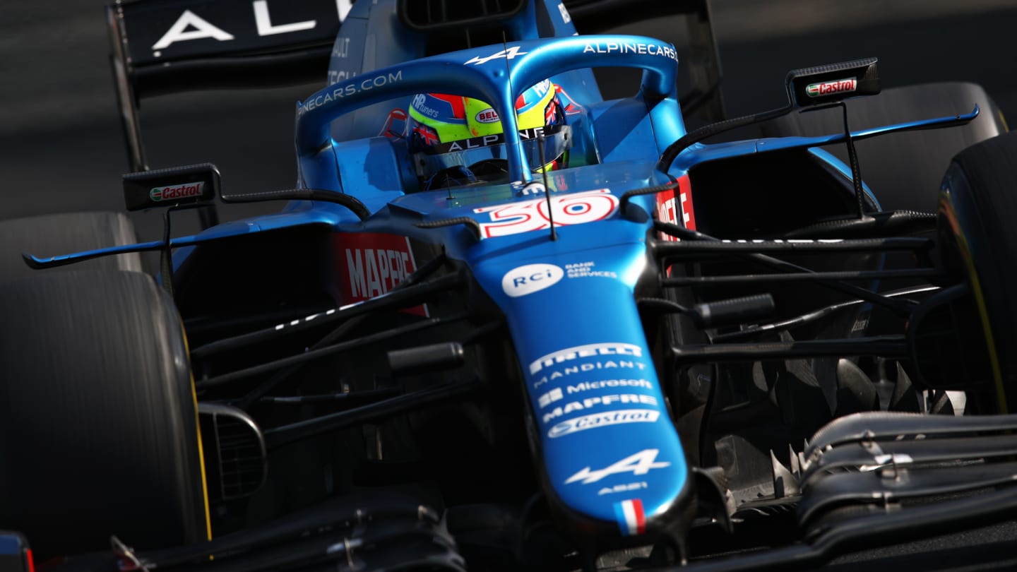 Recently-crowned F2 champ Oscar Piastri got behind the wheel of the Alpine A521
