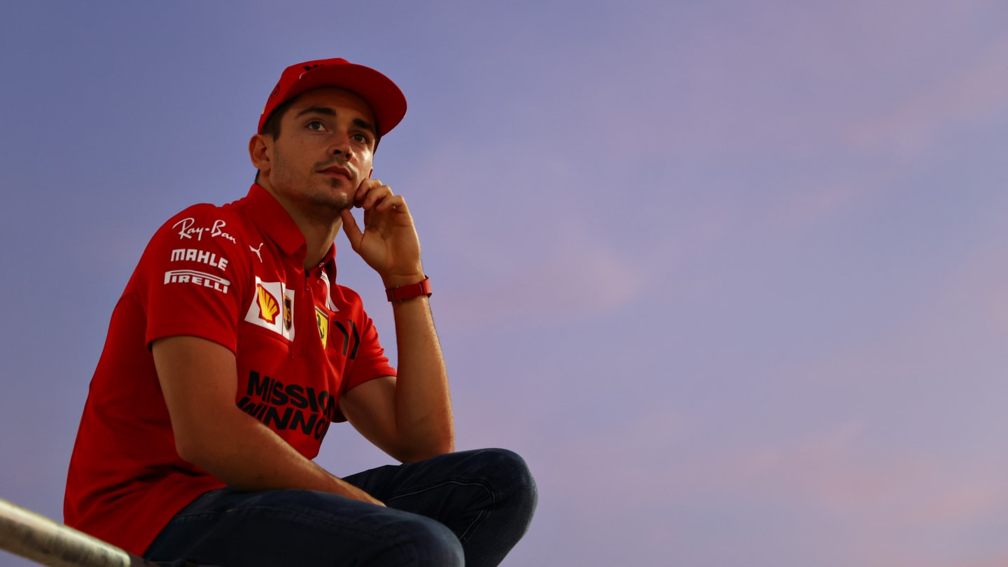 ABU DHABI, UNITED ARAB EMIRATES - DECEMBER 14: Charles Leclerc of Monaco and Ferrari watches the