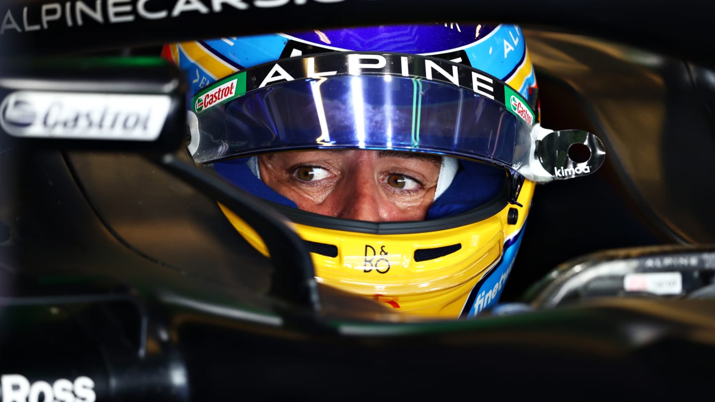 ABU DHABI, UNITED ARAB EMIRATES - DECEMBER 15: Fernando Alonso of Spain and Alpine F1 Team prepares