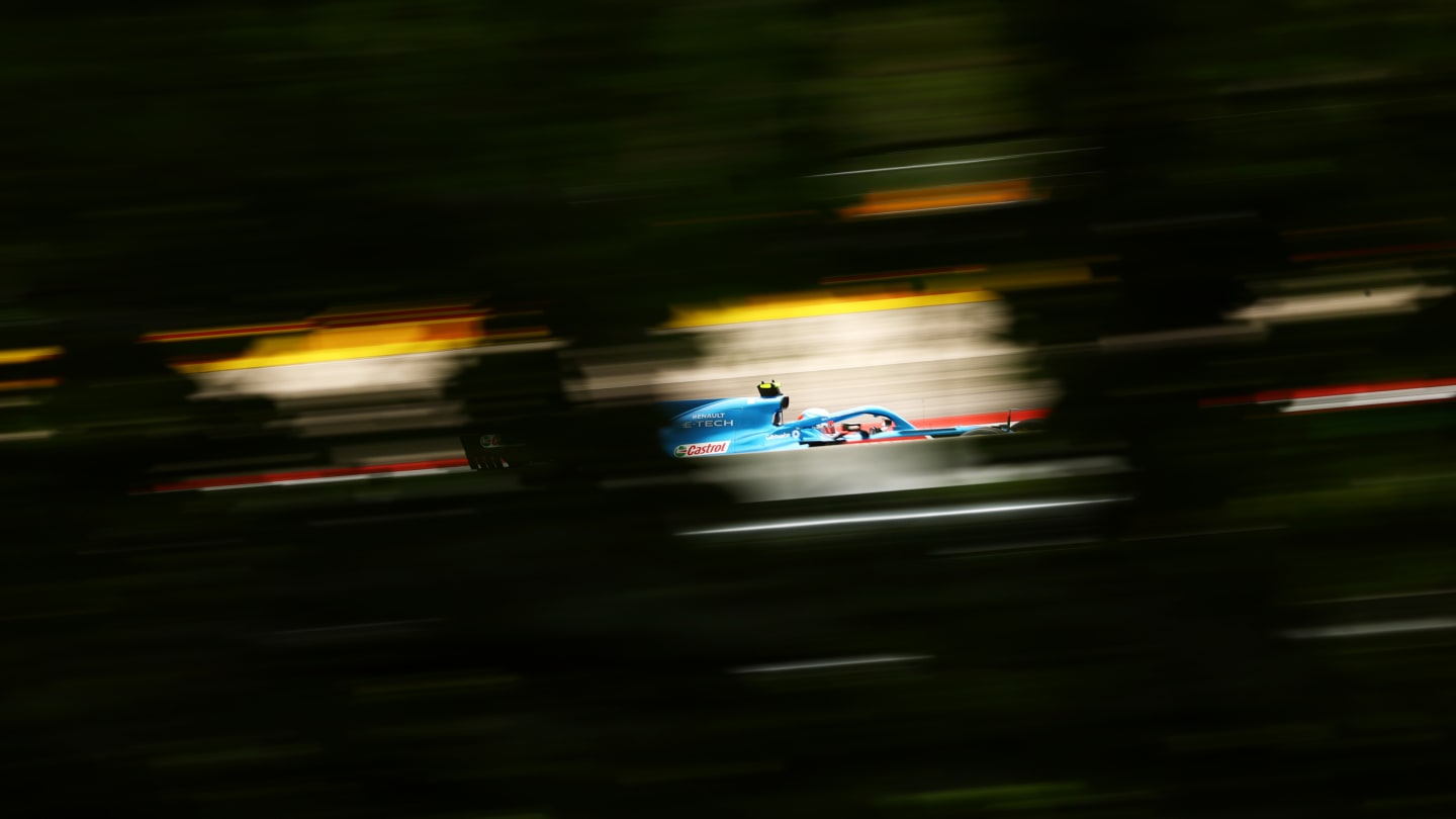 SPIELBERG, AUSTRIA - JULY 02: Esteban Ocon of France driving the (31) Alpine A521 Renault during practice ahead of the F1 Grand Prix of Austria at Red Bull Ring on July 02, 2021 in Spielberg, Austria. (Photo by Clive Mason - Formula 1/Formula 1 via Getty Images)