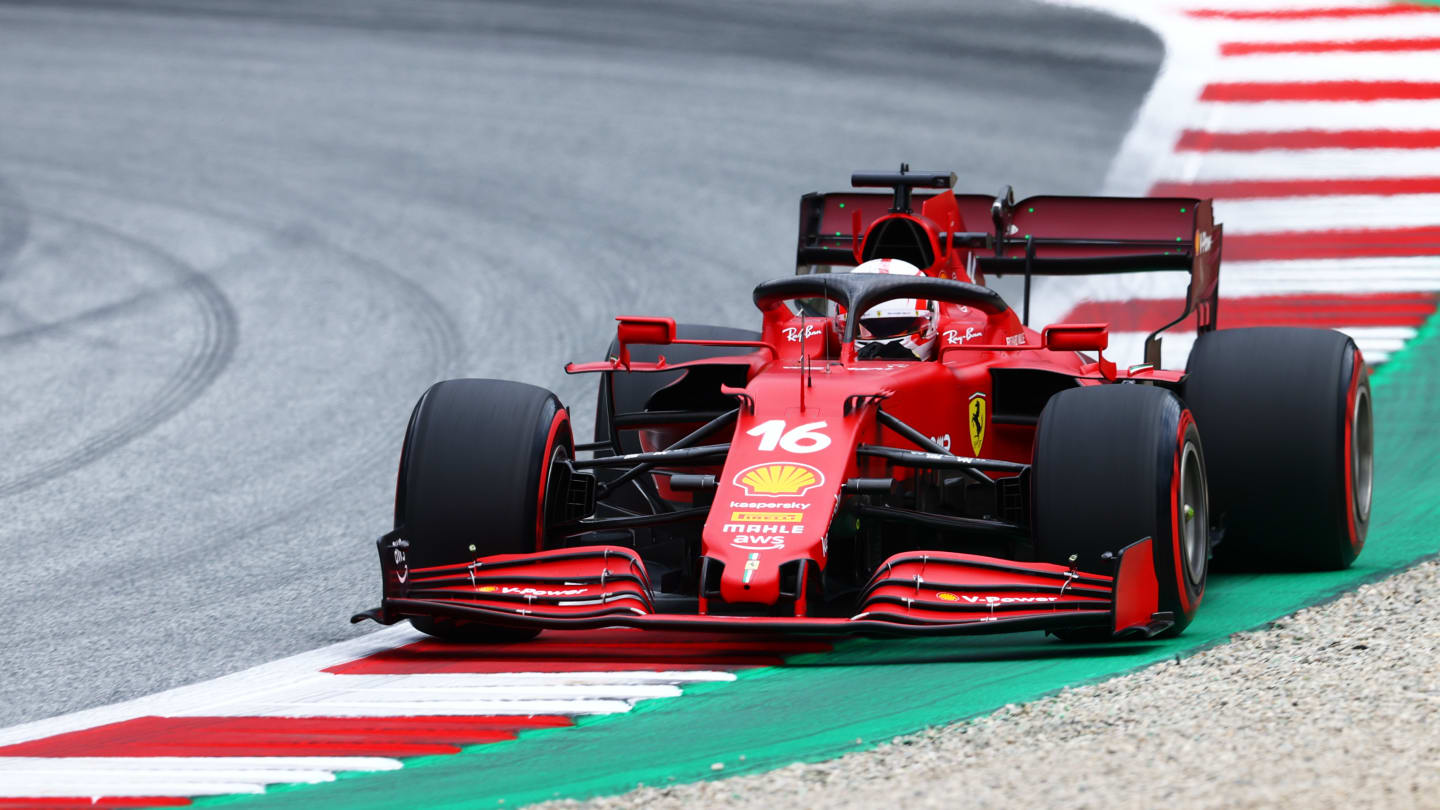 SPIELBERG, AUSTRIA - JULY 02: Charles Leclerc of Monaco driving the (16) Scuderia Ferrari SF21
