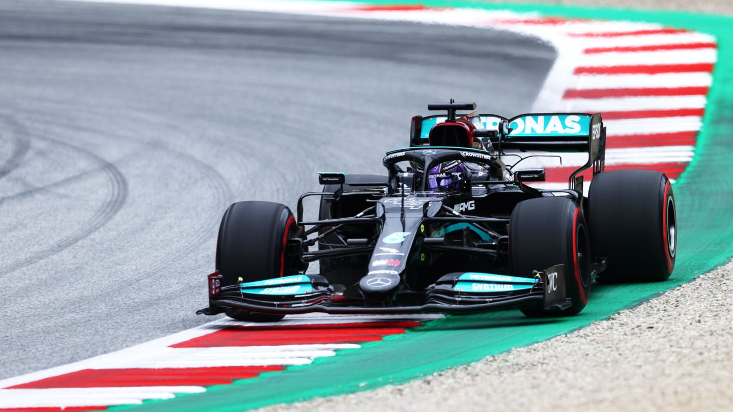 SPIELBERG, AUSTRIA - JULY 02: Lewis Hamilton of Great Britain driving the (44) Mercedes AMG
