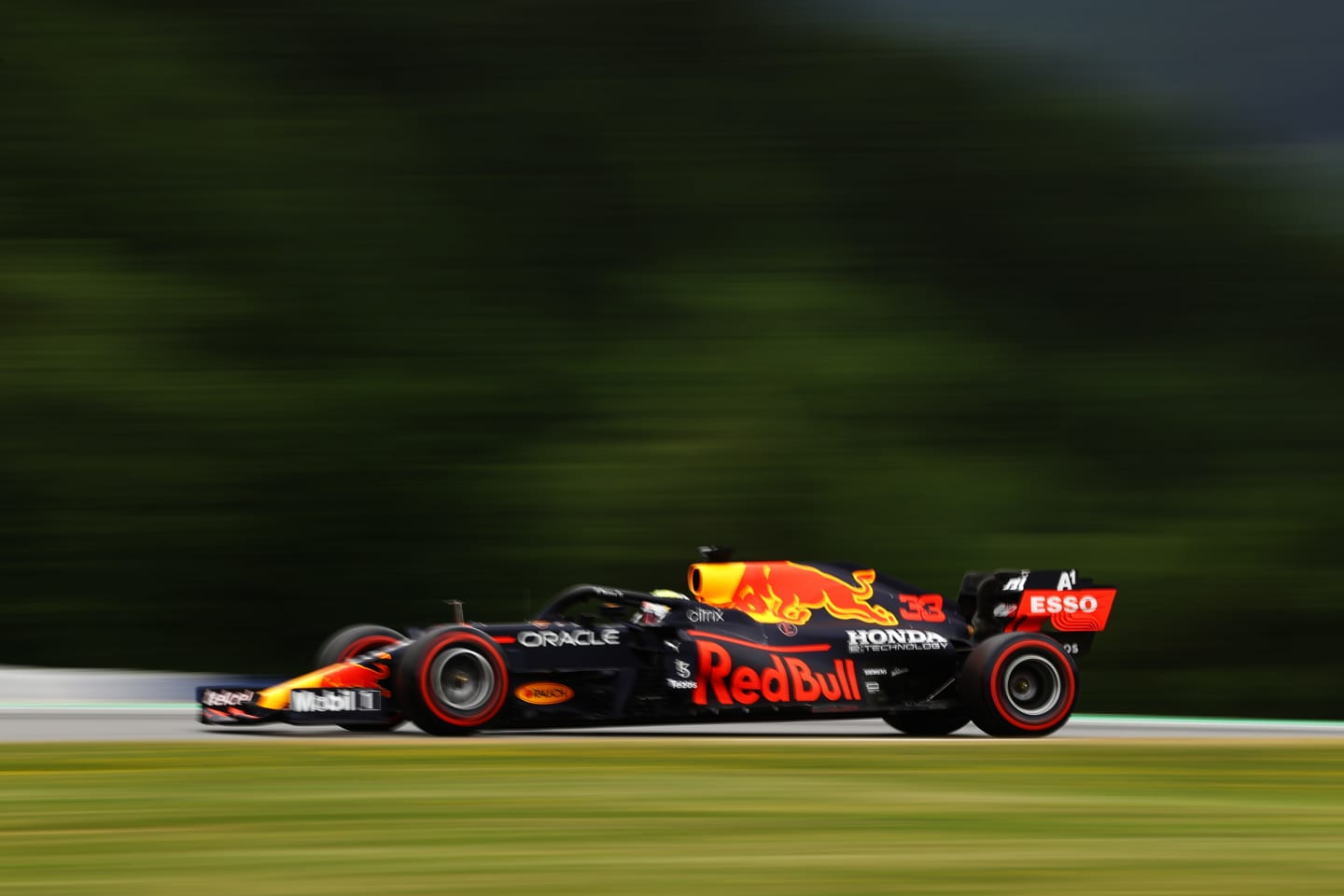 SPIELBERG, AUSTRIA - JULY 02: Max Verstappen of the Netherlands driving the (33) Red Bull Racing RB16B Honda during practice ahead of the F1 Grand Prix of Austria at Red Bull Ring on July 02, 2021 in Spielberg, Austria. (Photo by Bryn Lennon/Getty Images)