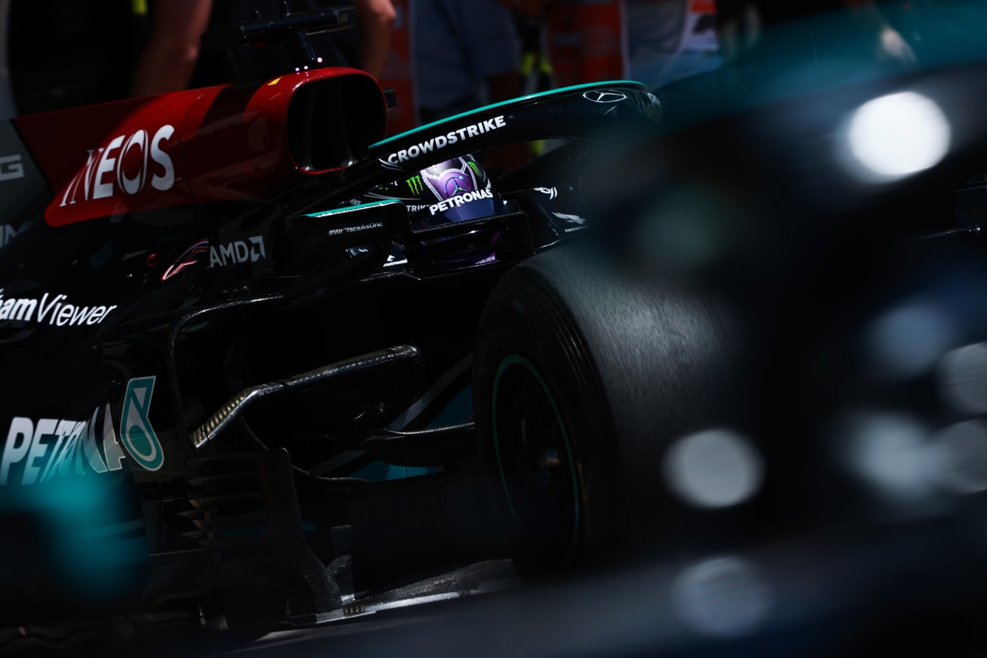 SPIELBERG, AUSTRIA - JULY 03: Lewis Hamilton of Great Britain driving the (44) Mercedes AMG Petronas F1 Team Mercedes W12 leaves the garage during final practice ahead of the F1 Grand Prix of Austria at Red Bull Ring on July 03, 2021 in Spielberg, Austria. (Photo by Mark Thompson/Getty Images)